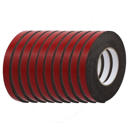 10pcs 5M 15mm x 3mm Dual-side Adhesive Shockproof Sponge Foam Tape Red Black