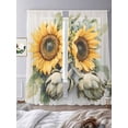thumbnail image 2 of Summer Sunflower Sheer Curtains for Living Room Bedroom Yellow Green Floral Watercolor Plant Sheer Curtains 84 Inch Long 2 Panels Set Light Filtering Curtain Window Treatments Drapes for Dining Room, 2 of 6