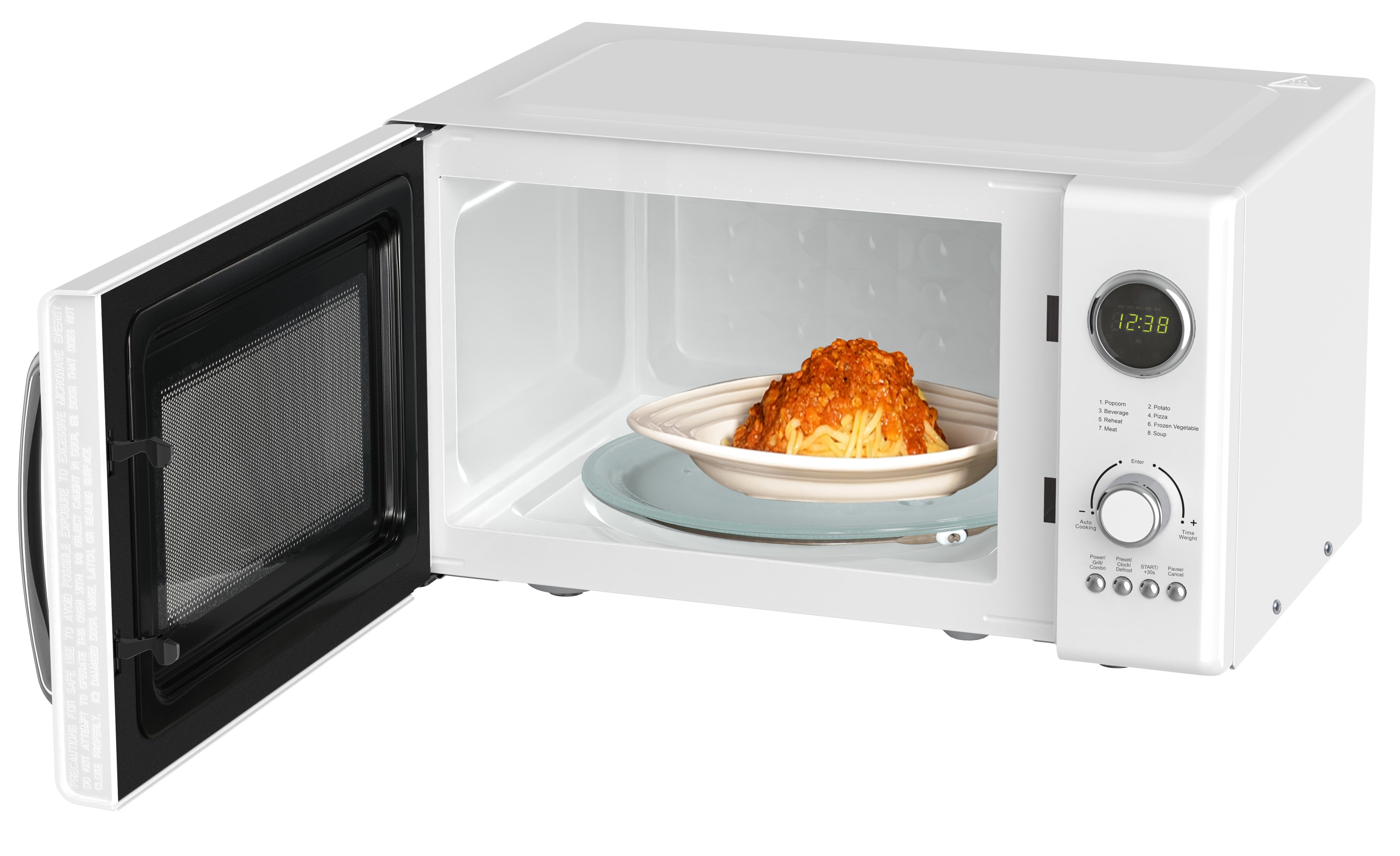 Emerson 0.9 Cu. Ft., 800W Retro White Microwave Oven with Grill, MWRG0901W