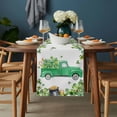 thumbnail image 2 of St. Patrick's Day Table Runner - 90 Inch Long, Kitchen Dining Table Runner Dresser Scarves, Spring Lucky Shamrocks Green Truck Country Farmhouse Decor for Coffee Tables Wedding Party Banquet, 2 of 8