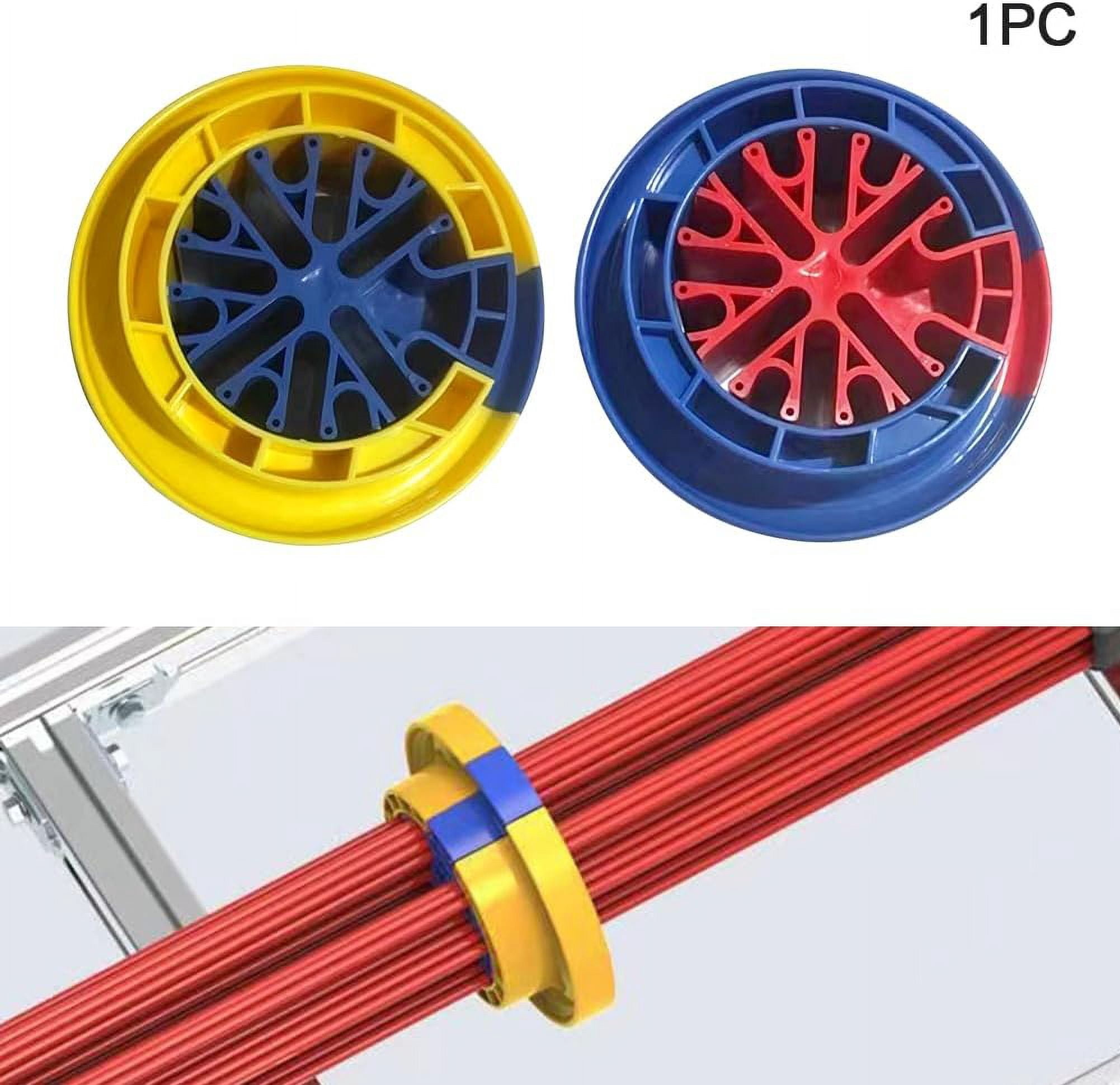 ABCISI Cable Organize Tool, Wire Comb, Wire Organizing Tool, Network Cable, Cable Organizing Kit, Category 5/6 Universal Cabling Cable Management Tool, Prevent Entanglement Carding (Yellow+Blue)