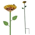 thumbnail image 2 of HomelyJoy Metal Flower Garden Waterer and Bird Feeder, 25 in Green Decorative Pollinator Bath for Bees and Butterflies, Rustic Outdoor Patio Yard Art, 2 of 8
