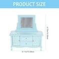 thumbnail image 4 of Doll House Mini Wooden Dressing Table with Mirror Mini Wooden Dresser Model Decor, 4 of 8