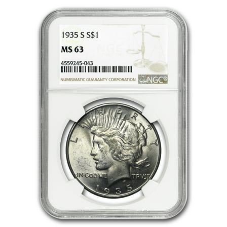 1935-S Peace Dollar MS-63 NGC