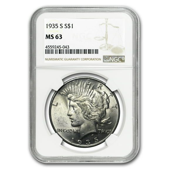 1935-S Peace Dollar MS-63 NGC