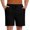 Black, variant on Mens Textured Shorts 7" Casual Elastic Waist Drawstring Beach Summer Stretch Short with Pockets