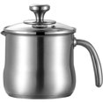 thumbnail image 1 of Jarra de Acero Inoxidable de 2 litros, Olla de Sopa de Una Sola Manija para cocinar leche, salsas, pasta, cacerola con Tapa y pico vertedor, apta para inducci&oacute;n, Cafetera y Hervidor, 1 of 6