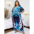 thumbnail image 2 of House Dresses for Older Women Plus Szie Caftan Loungewear Lightweight Resort Outfits Boho Print Turkish Kaftan Loungewear Beach Maxi Dress Batwing Sleeve Soft Night Gown, 2 of 10