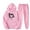 Pink, variant on Womens Sets 2 Piece Outfits Heart Print Sweatsuits Trendy Fall Oversize Workout Sport Gym Vacation Travel Casual Comfortable Lounge Sets Cute Graphic Sweatshirts and Joggers Set