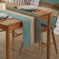 thumbnail image 5 of 13x102 Inch Farmhouse Cotton Linen Table Runners Dressing Table Runners Vintage Rustic Barn Wood Gradient Sea Green Grey Non-Slip Rectangle Set Kitchen Home Dining Holiday Decoration, 5 of 5