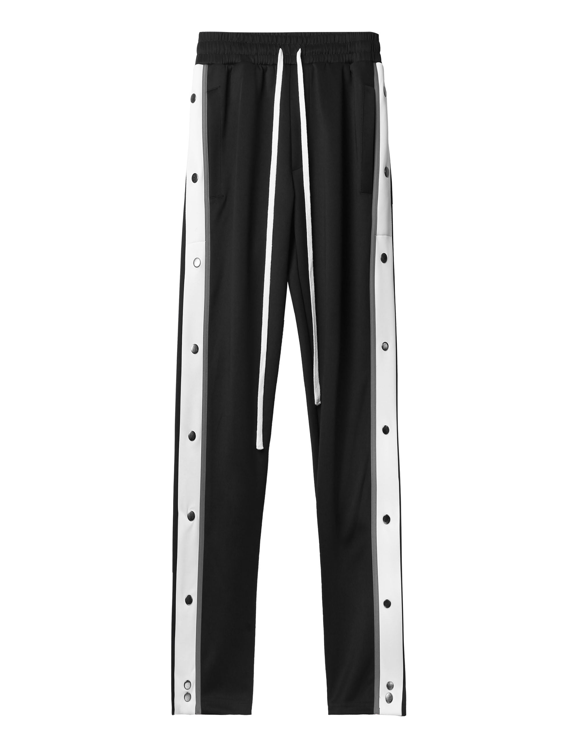 track pants with buttons on the side