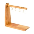 thumbnail image 3 of Soporte de estante de gancho estable con 4 ganchos accesorios de cocina colgante bandeja de madera para servir para el comedor de la cafetería del, 3 of 7