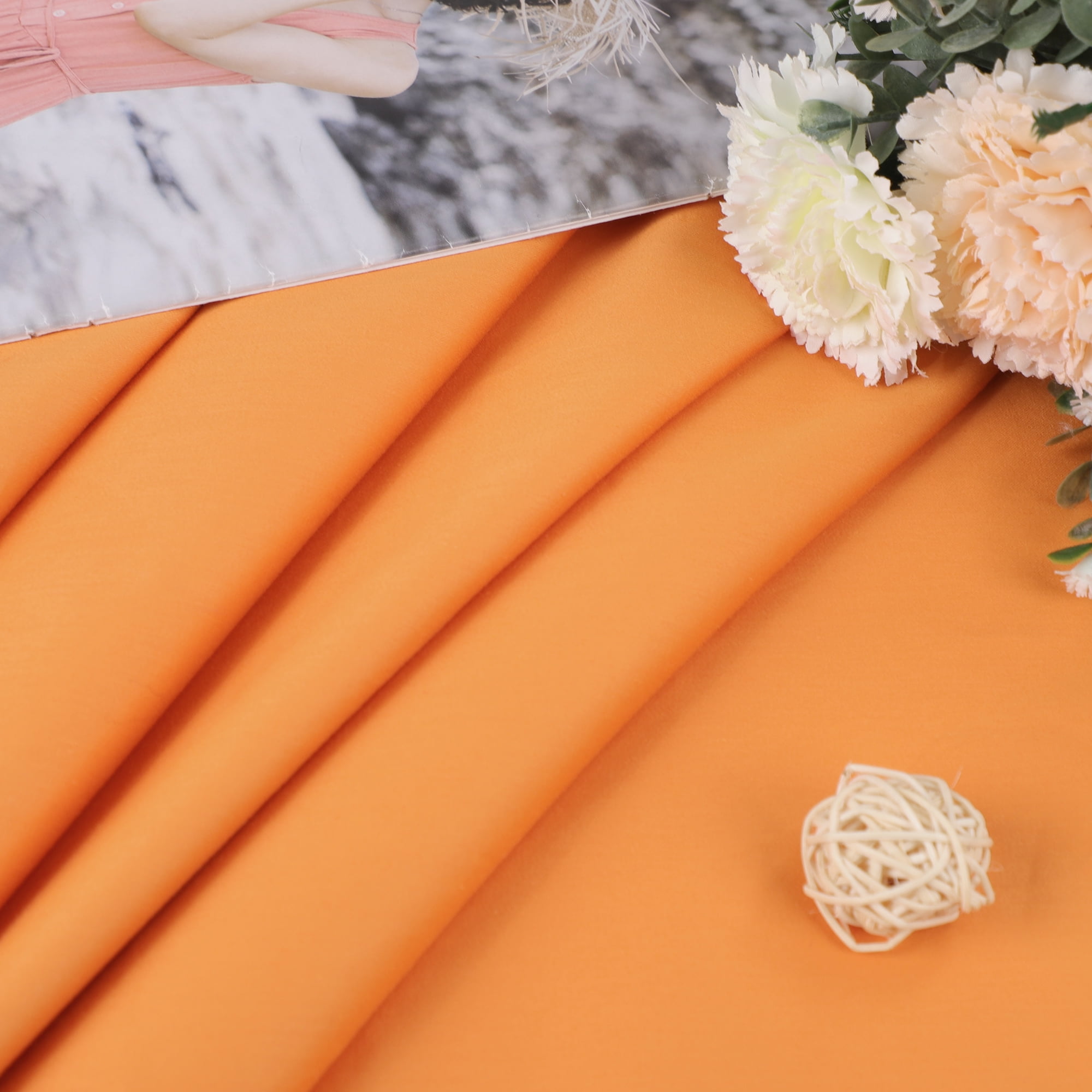 Unique Bargains Egyptian Cotton Zipper Long Body Pillow Cover Orange 20" x 60"