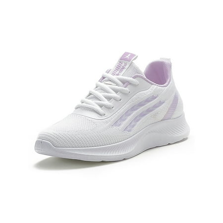 

Tenmix Womens Comfort Walking Shoe Jogging Breathable Round Toe Gym Athletic Trainers White 4.5