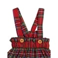 thumbnail image 5 of Bagilaanoe Toddler Baby Girl Christmas Dress Suspender Skirt 3M 6M 12M 2T 3T 4T Kids Wide Shoulder Strap Plaid Overalls with Buttons, 5 of 5