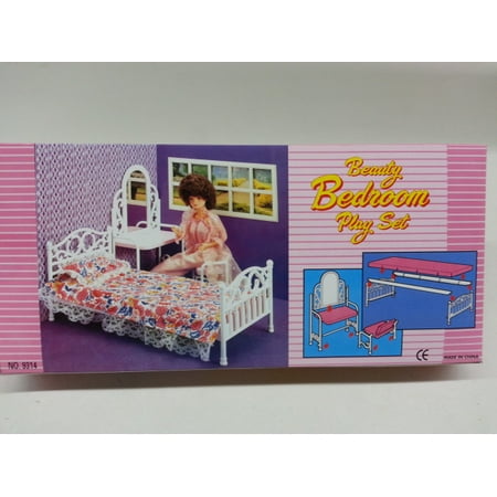 gloria beauty bedroom play set , 11.5" barbie doll size doll house  furniture set