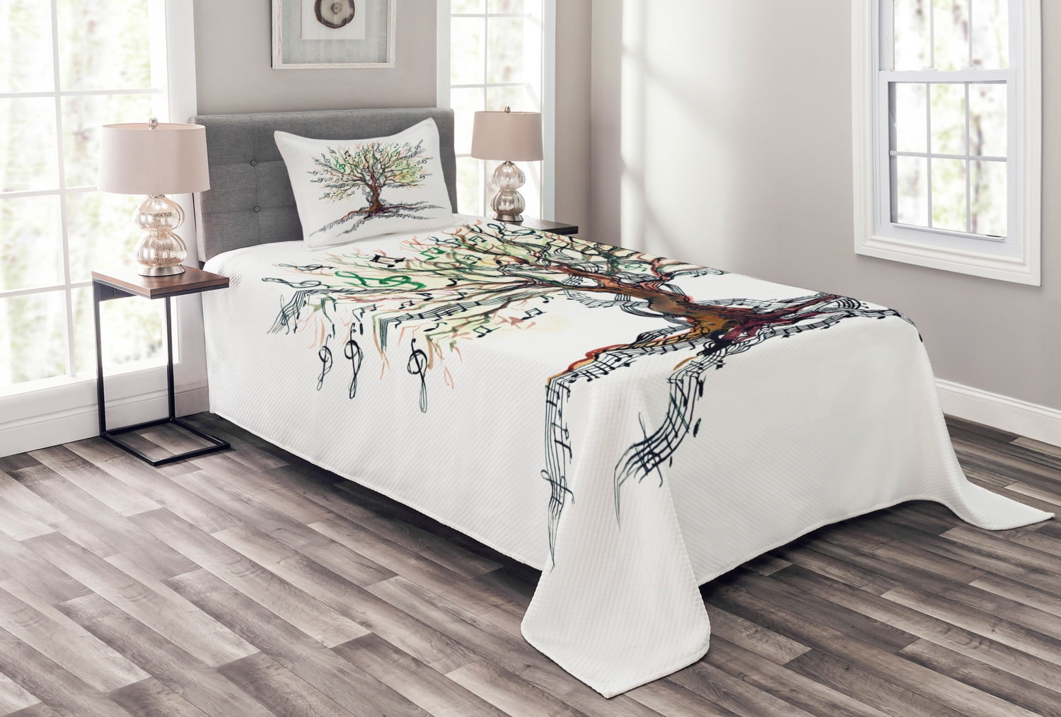 Fall Season Trees Rock Print Details about   Autumn Quilted Bedspread & Pillow Shams Set 