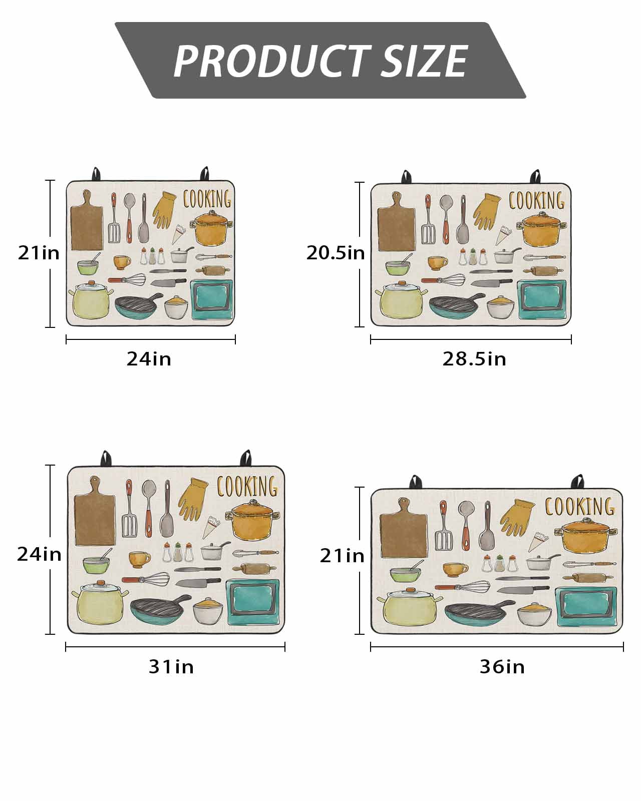Stove Top Covers for Electric Stove, Kitchenware Glass Stovetop Cover Protector, Vintage Kitchen Cooking Tool Retro Beige Induction Cooktop Protector Oven Mat for Kitchen Countertop 24"x21"