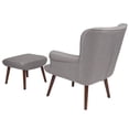 thumbnail image 3 of Flash Furniture Upholstered Wingback Chair with Ottoman in Light Gray Fabric, 3 of 5