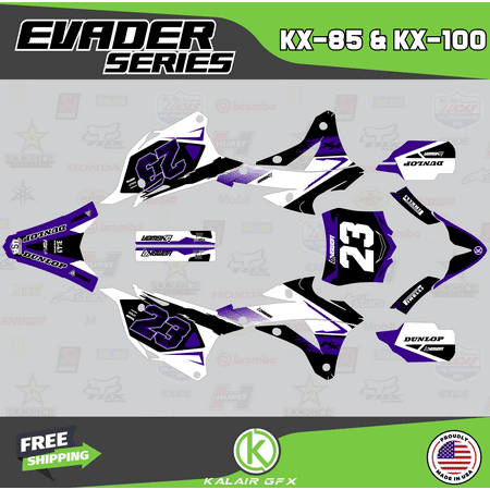 Kalair GFX Graphics Kit for Kawasaki KX100 (2014-2021) Evader Series
