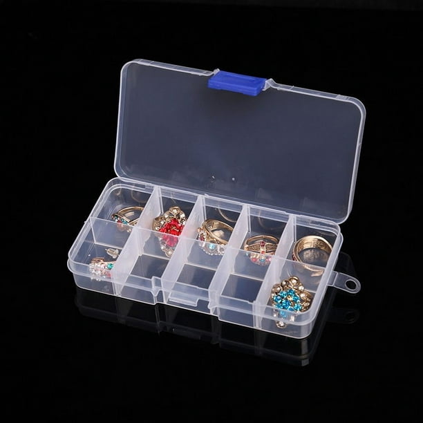Myg 15 Plastic Compartment Jewelry Adjustable Organizer Storage Box Case 15 Compartment