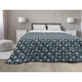 thumbnail image 1 of Fox Down Alternative Comforter, Continuous Pattern with Creative Leafy Branches and Sleeping Animal, Microfiber Quilt for All Season, 5 Sizes, Charcoal Grey Multicolor, by Ambesonne, 1 of 3