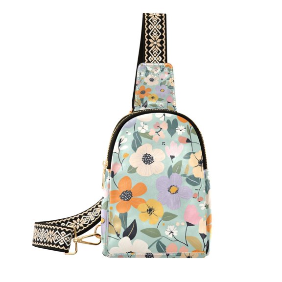 FORMRS Womens Crossbody Sling Bag Travel Daypack Shoulder Chest Backpack, Floral Pattern