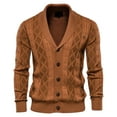 thumbnail image 1 of CEHVOM Men's Sweater Cardigan Solid Color Lapel Long-Sleeved Knitted Jacket, 1 of 4