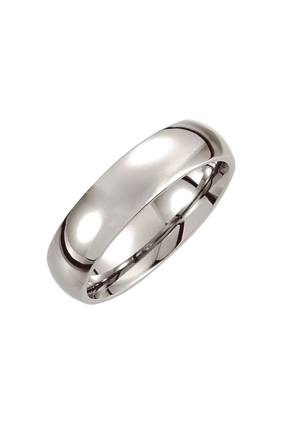 Cobalt 6mm Slightly Domed Wedding Ring Band Size 9.5