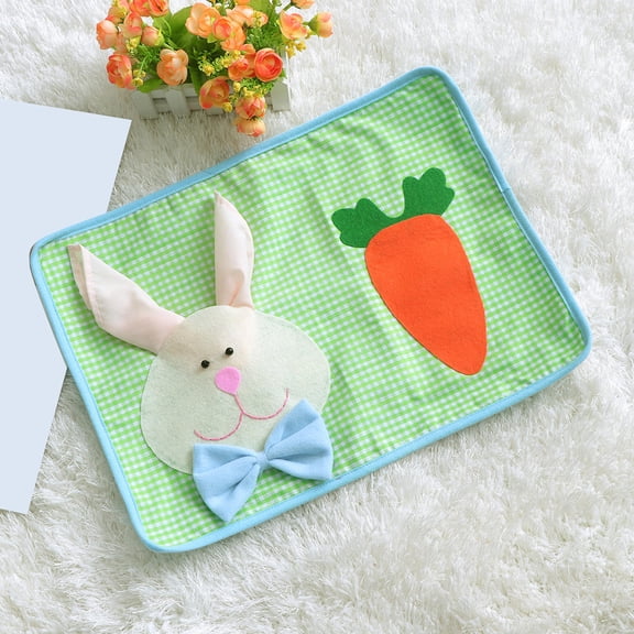 LOLIPPYY Bunny Placemats Easter Table Mat with Napkin for Unique Holiday Table Setting