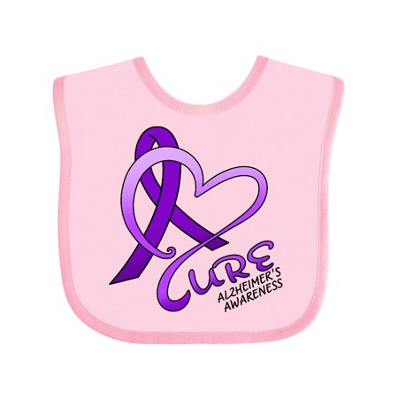 

Inktastic Cure- Alzheimers Awareness purple ribbon Gift Baby Boy or Baby Girl Bib