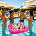 thumbnail image 4 of Dvumao Summer Swimming Pool Buoyancy Ice Bar, Thickened PVC Inflatable Cup Holder, Pool Party Drink Float, 4 of 6