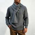 thumbnail image 5 of USNSM Men's Shawl Collar Button Front Knit Sweater Pullover Long Sleeve Business Casual Winter Warm Tops Gray XXL, 5 of 5