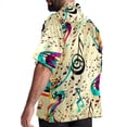 thumbnail image 3 of Note Men's Casual Printed Button Down Short Sleeve Poplin Hawaiian Beach Shirt with Spread Collar Tops, 3 of 6