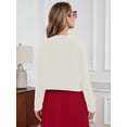 thumbnail image 7 of DEMOTIME Women's Cardigan Long Sleeve Open Front V Neck Cropped Bolero Shrug for Dresses White XL, 7 of 7
