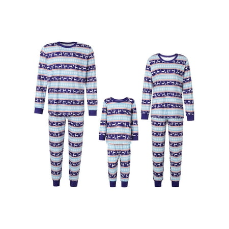 

AMILIEe Family Matching Christmas Pajamas Set Stripe Long Sleeve T-Shirt + Long Pants Sleepwear