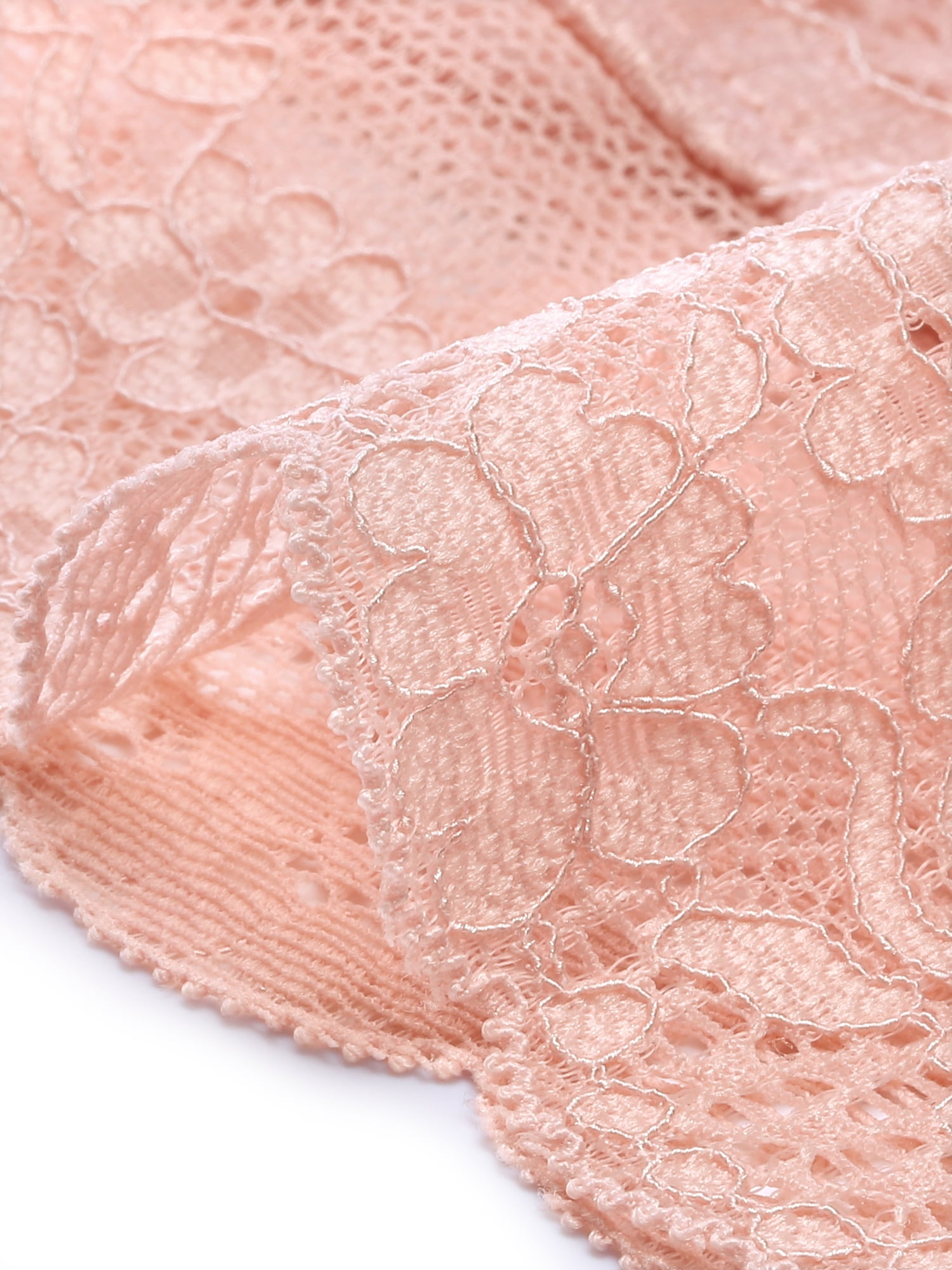 DARING DIVA Women's Lace Bolero Shrugs Sheer Crop Cardigan S Light Pink