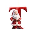 thumbnail image 3 of EWASWON Christmas 3 Inch Christmas Letter Ornament - Acrylic Santa Hat Hanging Decor, DIY Personalized for Christmas Tree, Home & Office - Single Letter T, 3 of 5
