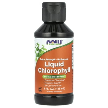 NOW Foods Liquid Chlorophyll, Extra Strength, Unflavored, 4 fl oz (118 ml)