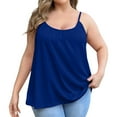thumbnail image 2 of wcjm Blue Women's Plus Size Soft Tank Top With Bra Sleeveless Comfort Yoga Fitness Top Tank Top, 2 of 9