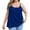 Blue, variant on Built in Bra Tank Tops for Women BWASD Oversized Casual Shelf Bra Sleeveless Shirts Plus Size Double Lined Summer Sport Going Out Padded Tank Top S-6XL Black
