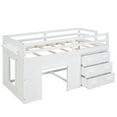 thumbnail image 5 of Harper & Bright Designs Low Loft Bed with Storage for Kids, Wood Twin Size Loft Bed with Cabinet and Shelf for Girls Boys, White, 5 of 15