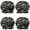 Black Cartoon Dinosaurs-3, variant on Shower Caps,Black Cartoon Dinosaurs Skeletons Pattern Waterproof Shower Cap for Women 4 Pieces,Double Reusable Hair Cover for Shower PEVA Elastic Stretch Hem
