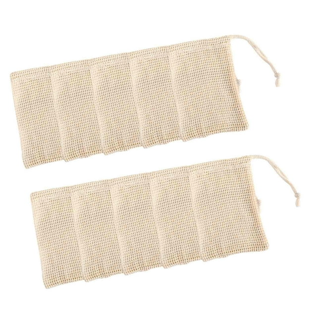 10 X Bolsas de Jabón, Bolsas de Ahorro de Jabón, Bolsas de Red de Jabón con Cordón de Viaje de Secado Rápido, Bolsas de Jabón de Sisal, Jabón de Baño, sin cuenta