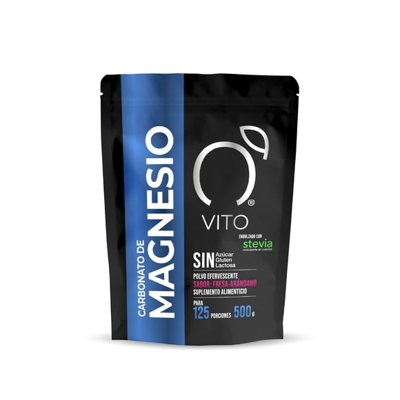 Carbonato de Magnesio | VITO | Bolsa de 500 g Polvo Sabor Fresa-Arándano 125 Servicios