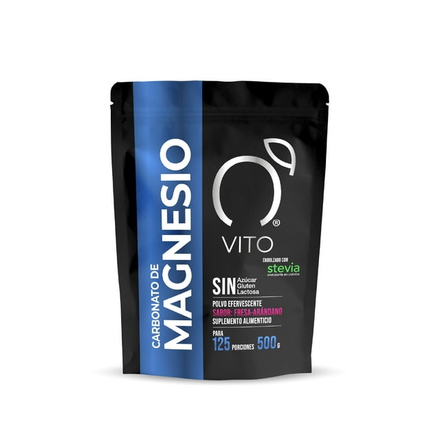 Carbonato de Magnesio | VITO | Bolsa de 500 g Polvo Sabor Fresa-Arándano 125 Servicios