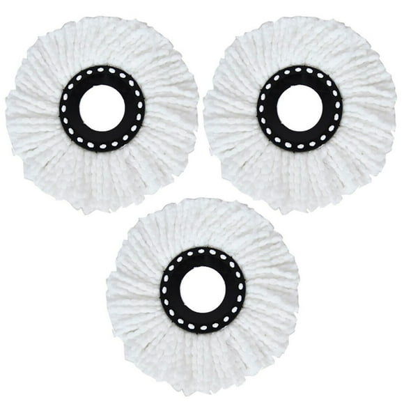 3 Repuestos de Microfibra para trapeador BRAND TRENDY Mop intercambiable redondo giratorio 360