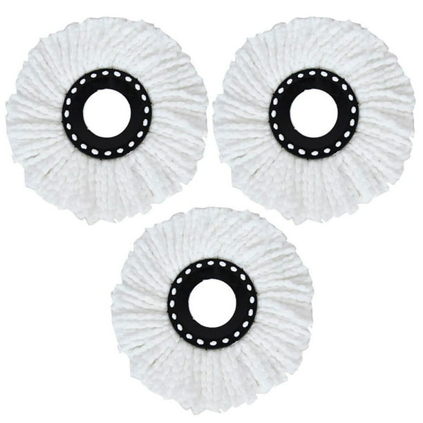 3 Repuestos de Microfibra para trapeador BRAND TRENDY Mop intercambiable redondo giratorio 360