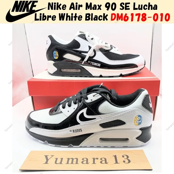 Nike Air Max 90 SE Lucha Libre White Black DM6178-010 Men's Size