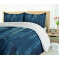 thumbnail image 5 of Ambesonne Dark Blue Duvet Cover Sets, Wooden Planks Texture, 2-King, Pale Blue Dark Blue, 5 of 7